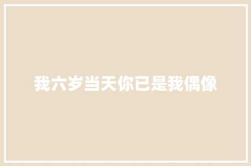 我六岁当天你已是我偶像