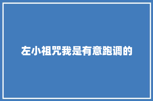左小祖咒我是有意跑调的 休闲娱乐