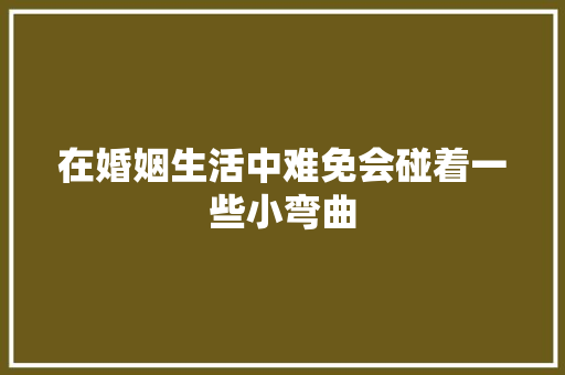 在婚姻生活中难免会碰着一些小弯曲 休闲娱乐