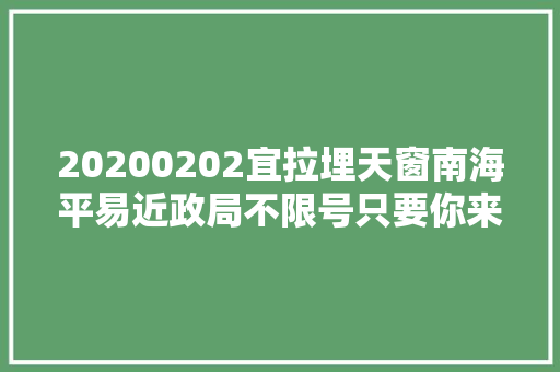 20200202宜拉埋天窗南海平易近政局不限号只要你来丨百事通