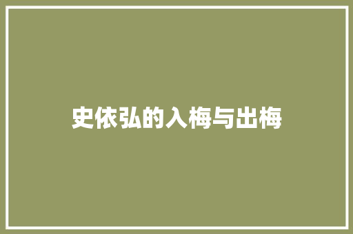 史依弘的入梅与出梅