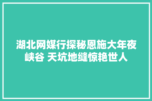 湖北网媒行探秘恩施大年夜峡谷 天坑地缝惊艳世人
