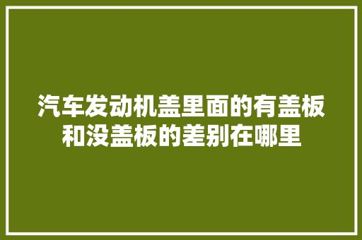 汽车发动机盖里面的有盖板和没盖板的差别在哪里