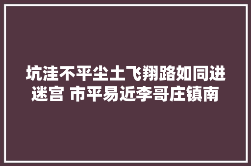 坑洼不平尘土飞翔路如同进迷宫 市平易近李哥庄镇南部的路何时能修好