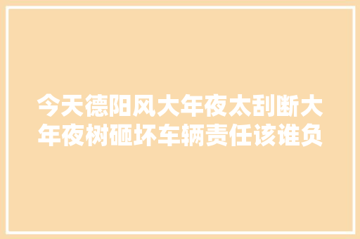 今天德阳风大年夜太刮断大年夜树砸坏车辆责任该谁负