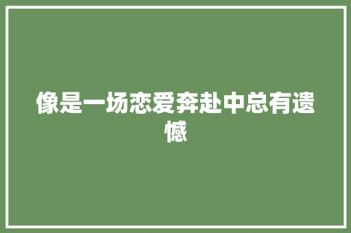 像是一场恋爱奔赴中总有遗憾