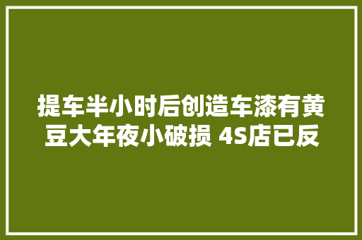 提车半小时后创造车漆有黄豆大年夜小破损 4S店已反馈问题 不能退换可以维修