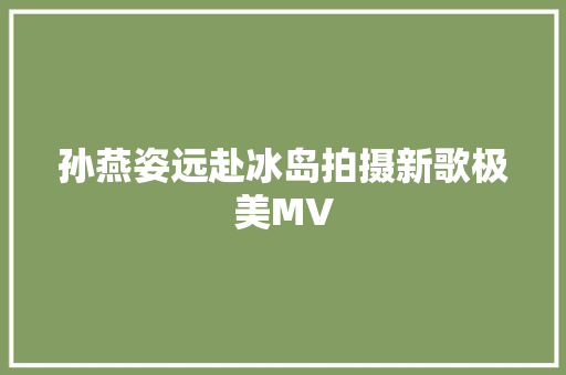 孙燕姿远赴冰岛拍摄新歌极美MV