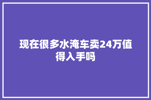 现在很多水淹车卖24万值得入手吗
