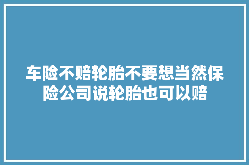 车险不赔轮胎不要想当然保险公司说轮胎也可以赔