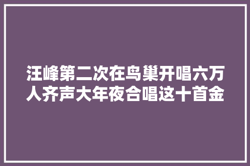 汪峰第二次在鸟巢开唱六万人齐声大年夜合唱这十首金曲