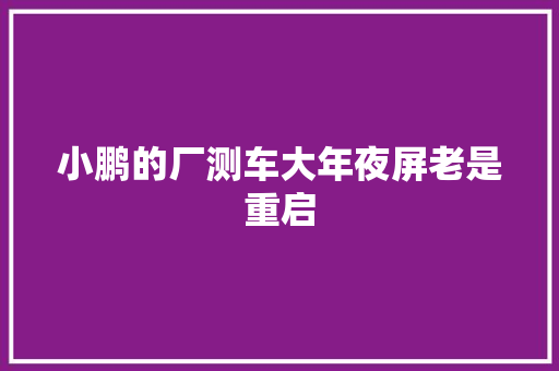小鹏的厂测车大年夜屏老是重启