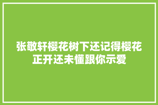 张敬轩樱花树下还记得樱花正开还未懂跟你示爱
