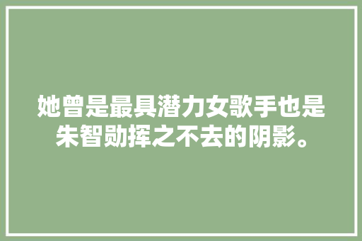 她曾是最具潜力女歌手也是朱智勋挥之不去的阴影。