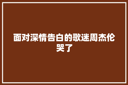 面对深情告白的歌迷周杰伦哭了