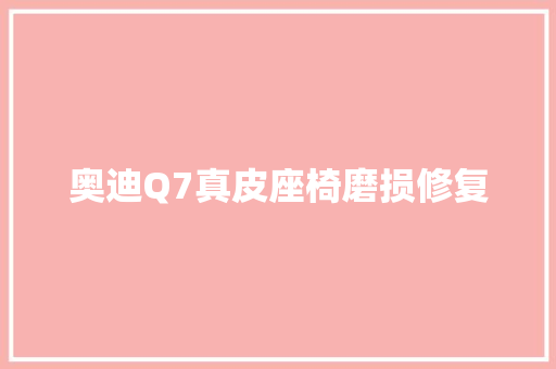 奥迪Q7真皮座椅磨损修复