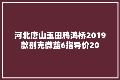 河北唐山玉田鸦鸿桥2019款别克微蓝6指导价20