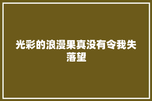 光彩的浪漫果真没有令我失落望