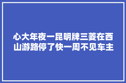 心大年夜一昆明牌三菱在西山游路停了快一周不见车主来找