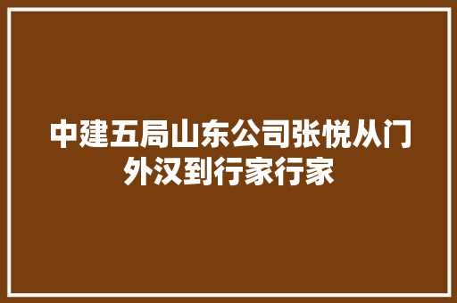 中建五局山东公司张悦从门外汉到行家行家 汽车知识
