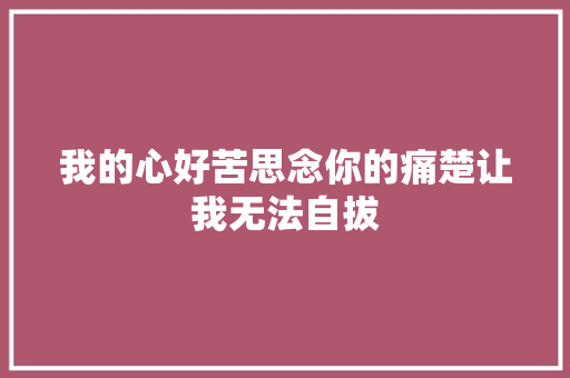 我的心好苦思念你的痛楚让我无法自拔