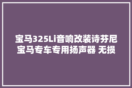 宝马325Li音响改装诗芬尼宝马专车专用扬声器 无损安装还原靓声
