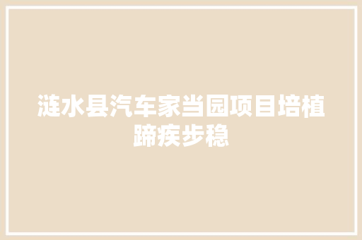 涟水县汽车家当园项目培植蹄疾步稳