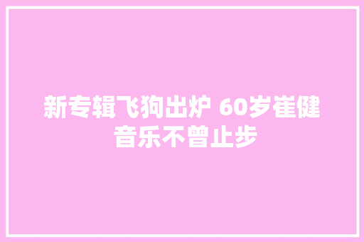 新专辑飞狗出炉 60岁崔健 音乐不曾止步