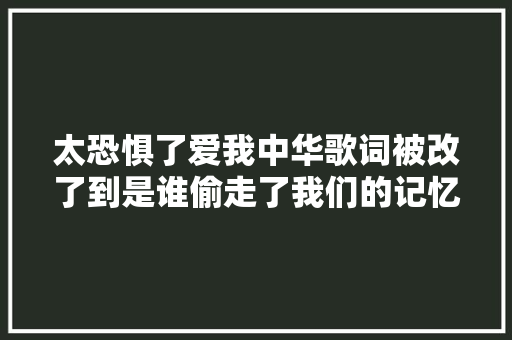 太恐惧了爱我中华歌词被改了到是谁偷走了我们的记忆