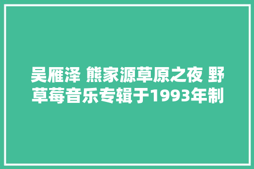 吴雁泽 熊家源草原之夜 野草莓音乐专辑于1993年制作发行