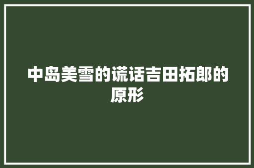 中岛美雪的谎话吉田拓郎的原形