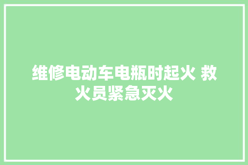 维修电动车电瓶时起火 救火员紧急灭火 汽车知识