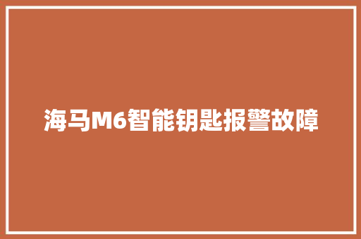 海马M6智能钥匙报警故障