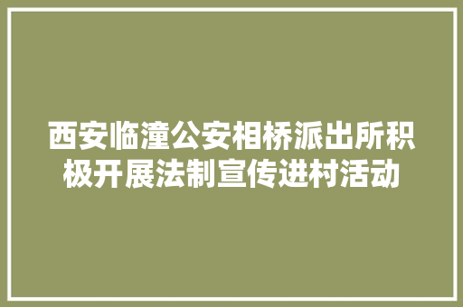 西安临潼公安相桥派出所积极开展法制宣传进村活动