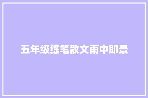 五年级练笔散文雨中即景