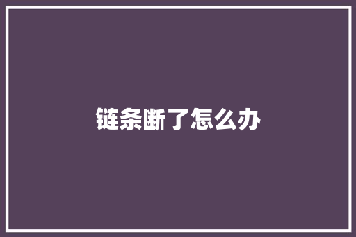链条断了怎么办