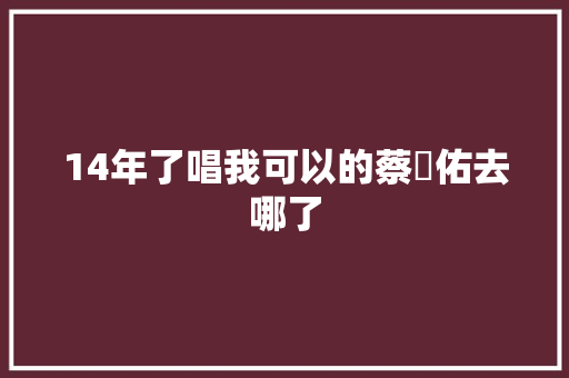 14年了唱我可以的蔡旻佑去哪了
