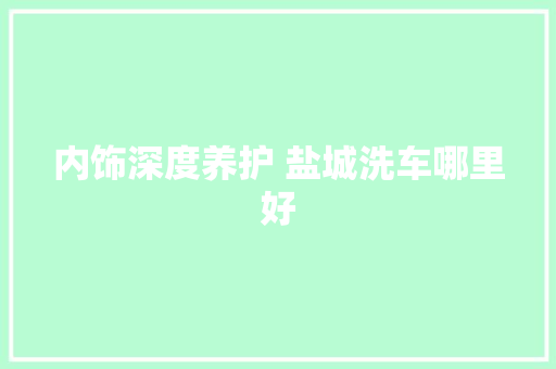 内饰深度养护 盐城洗车哪里好