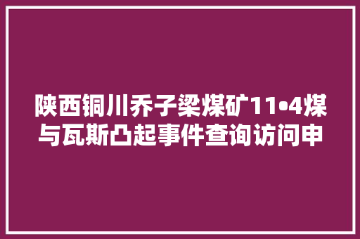 陕西铜川乔子梁煤矿11•4煤与瓦斯凸起事件查询访问申报追责23人
