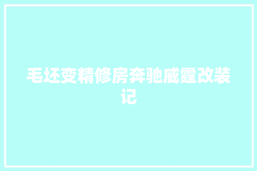 毛坯变精修房奔驰威霆改装记