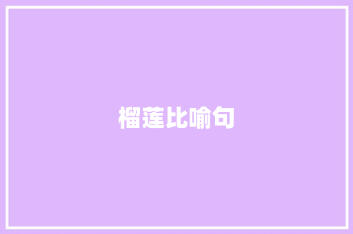 榴莲比喻句