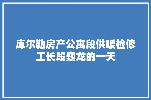 库尔勒房产公寓段供暖检修工长段巍龙的一天 汽车知识