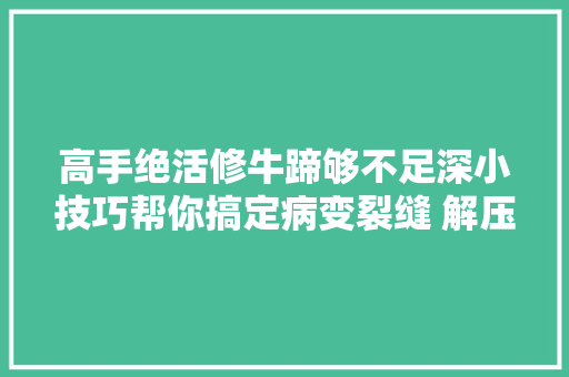 高手绝活修牛蹄够不足深小技巧帮你搞定病变裂缝 解压视频