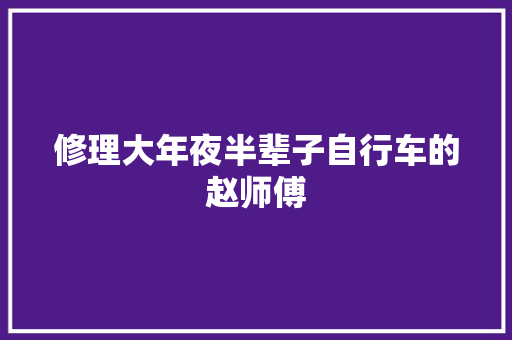 修理大年夜半辈子自行车的赵师傅