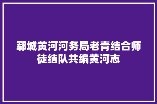 郓城黄河河务局老青结合师徒结队共编黄河志