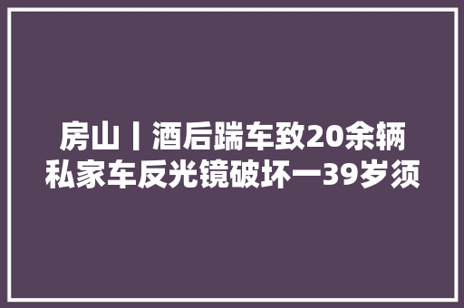 房山丨酒后踹车致20余辆私家车反光镜破坏一39岁须眉被刑拘