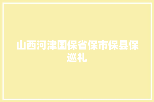 山西河津国保省保市保县保巡礼