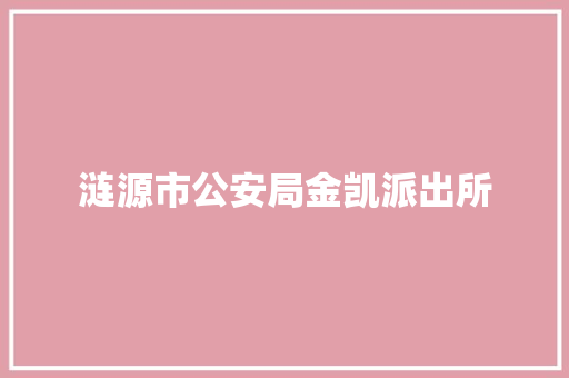 涟源市公安局金凯派出所