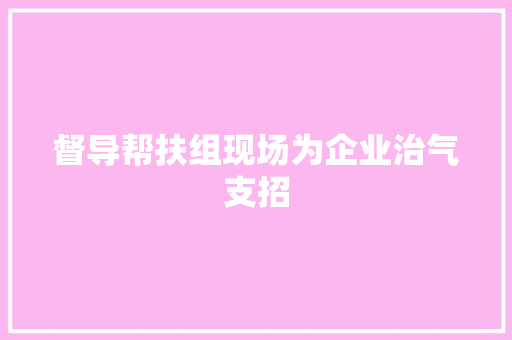 督导帮扶组现场为企业治气支招