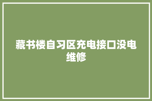 藏书楼自习区充电接口没电维修